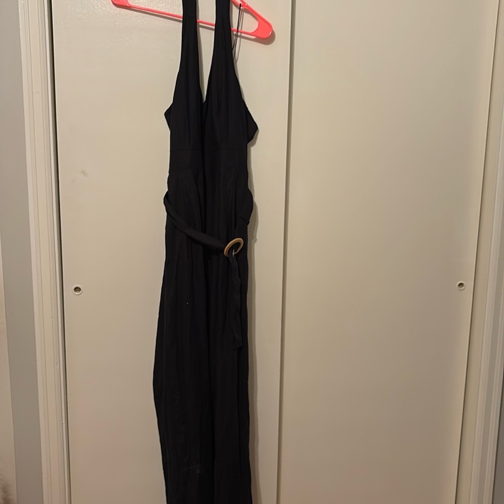 NWOT Ann Taylor black halter wide leg jumpsuit sz 4
